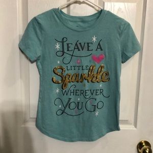 Girls large (10/12) Twirl light blue graphic tee